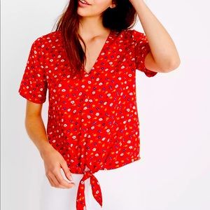 Madewell Novel Tie-Front Top in Prairie Posies